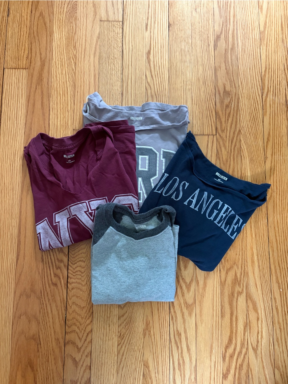 Hollister Short Sleeve Tees - Navy, Maroon, Light Gray, Heather Gray